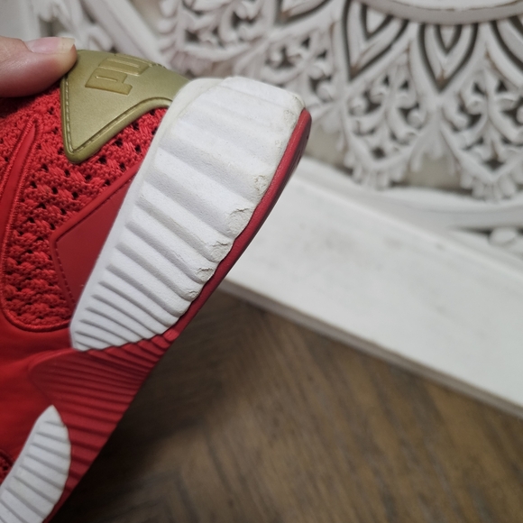 Puma Red Sneakers with Gold Accents womans 6.5 - Picture 8 of 9